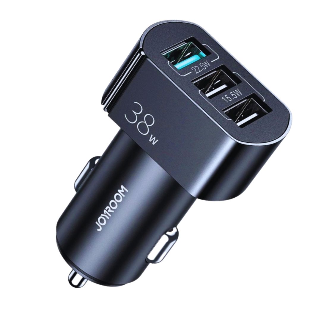Cargador Auto Rápido Inteligente De 38w Tres Puertos 3 Cargador Auto Rapido Inteligente De 38w Tres Puertos 2