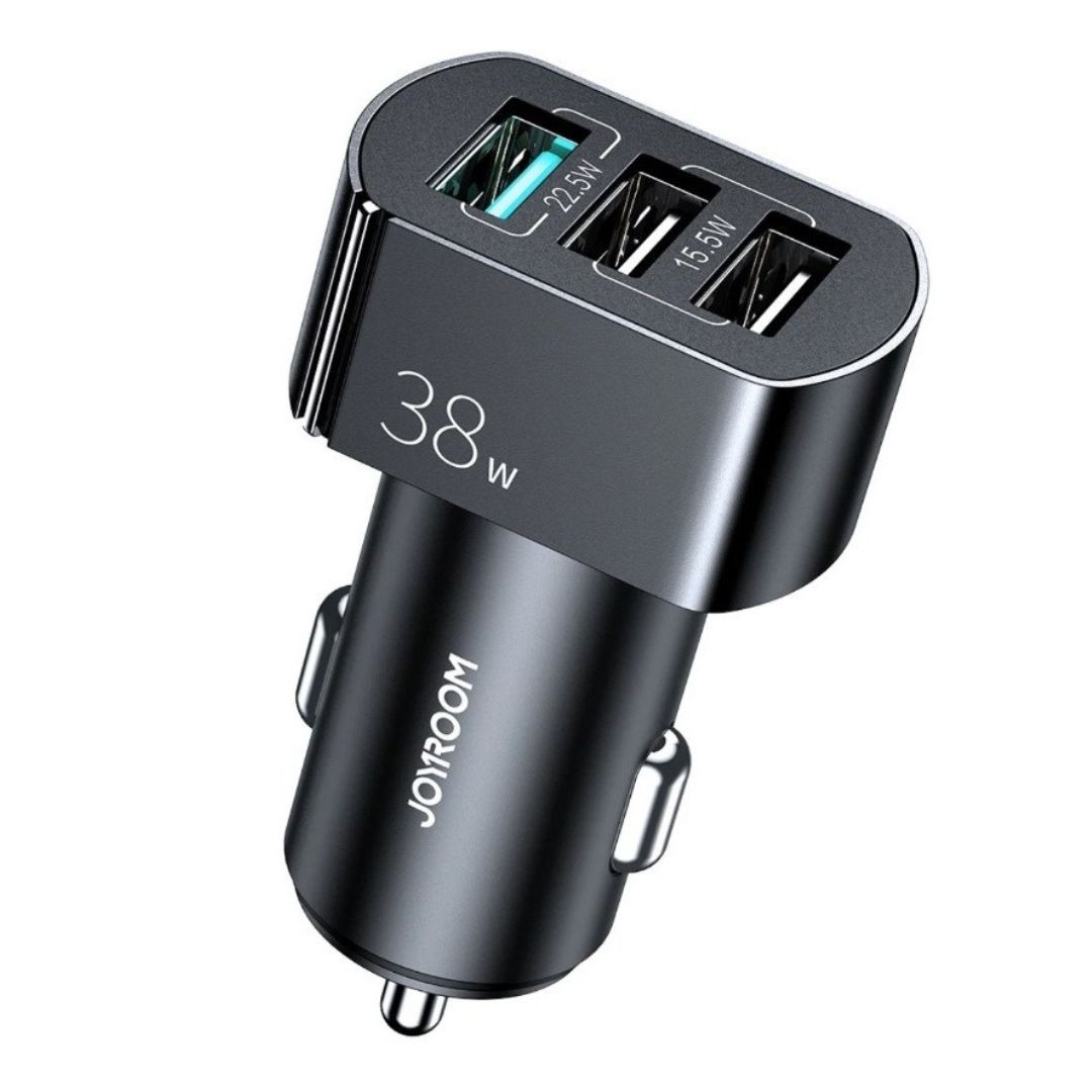Cargador Auto Rápido Inteligente De 38w Tres Puertos 1 Cargador Auto Rapido Inteligente De 38w Tres Puertos