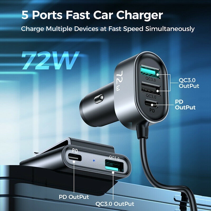 Cargador Celular Auto Carga Pd Y Qc 5 Puertos 72w Joyroom 4 D 724140 MLC50349534431 062022 F