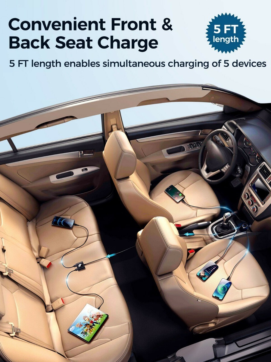 Cargador Celular Auto Carga Pd Y Qc 5 Puertos 72w Joyroom 3 D 881153 MLC50349543351 062022 F