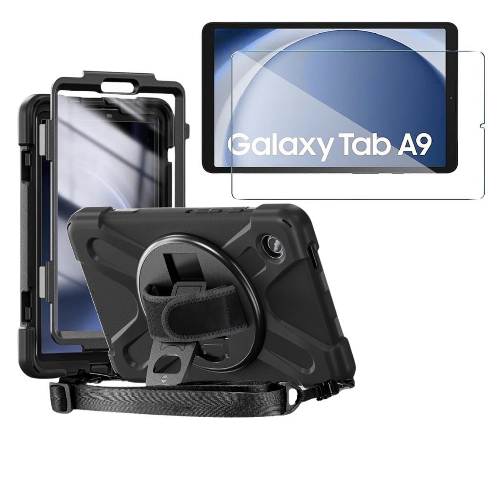 Funda Antigolpes mas lamina de vidrio para tablet Samsung A9 X110