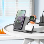 Cargador Inalámbrico 3 En 1 Compatible Con iPhone AirPods Apple watch Hoco CQ1 - Imagen 3