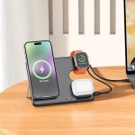 Cargador Inalámbrico 3 En 1 Compatible Con iPhone AirPods Apple watch Hoco CQ1 - Imagen 2